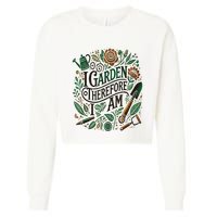 I Garden Therefore I Am Cropped Pullover Crew