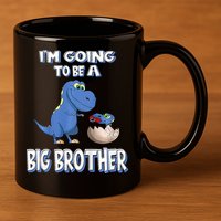 I'm Going To Be A Big Brother Dinosaur 11oz C Handle Ceramic Mug