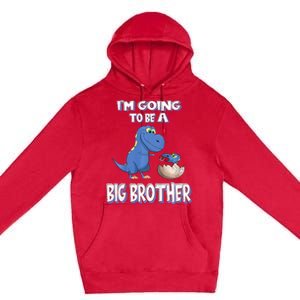 I'm Going To Be A Big Brother Dinosaur Premium Pullover Hoodie