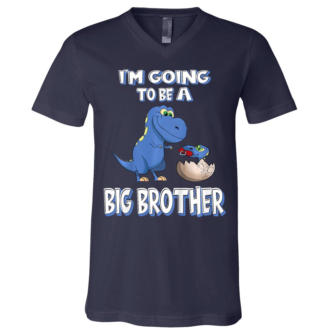 I'm Going To Be A Big Brother Dinosaur V-Neck T-Shirt