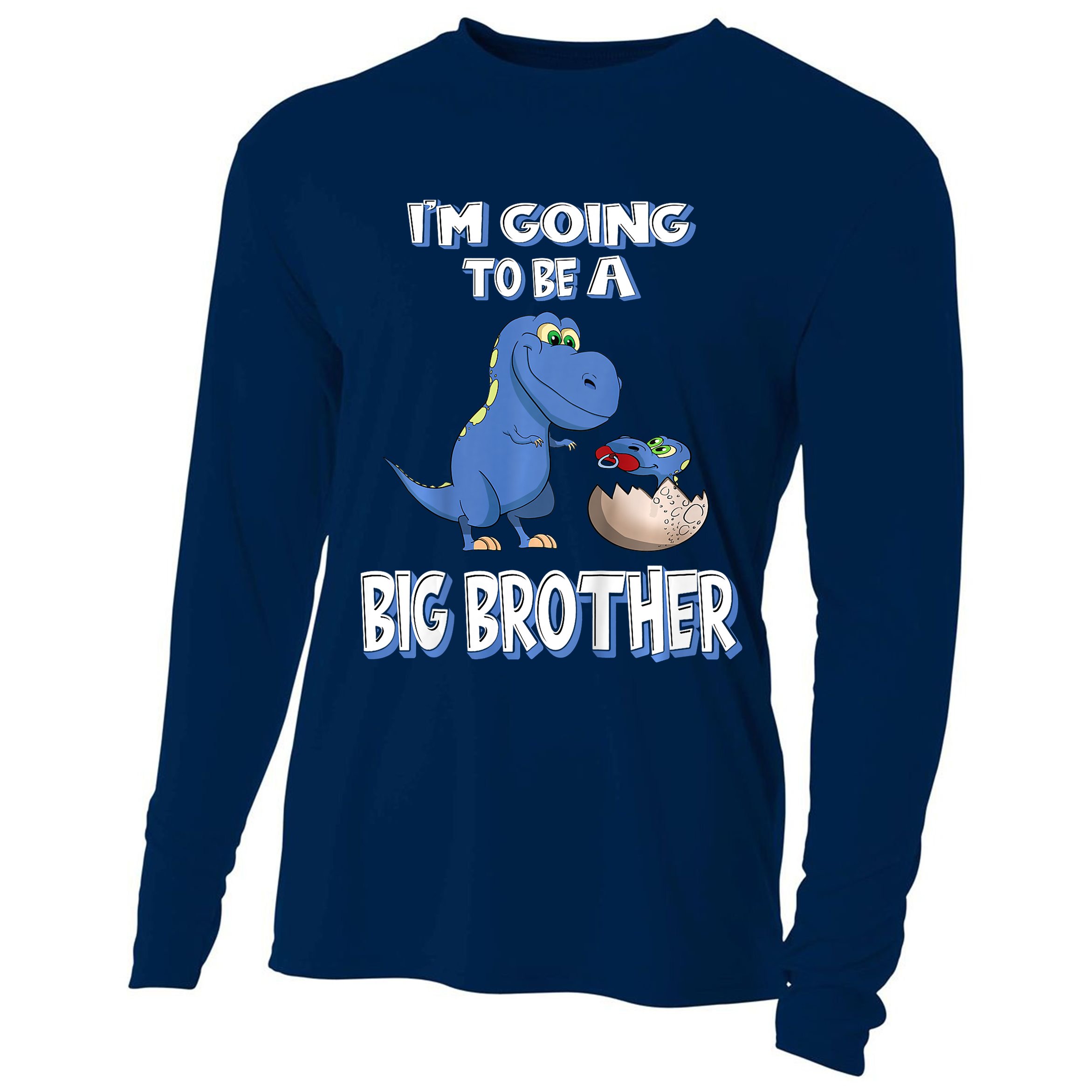 I'm Going To Be A Big Brother Dinosaur Cooling Performance Long Sleeve Crew