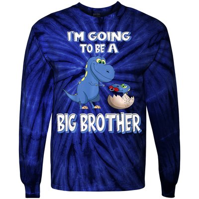 I'm Going To Be A Big Brother Dinosaur Tie-Dye Long Sleeve Shirt
