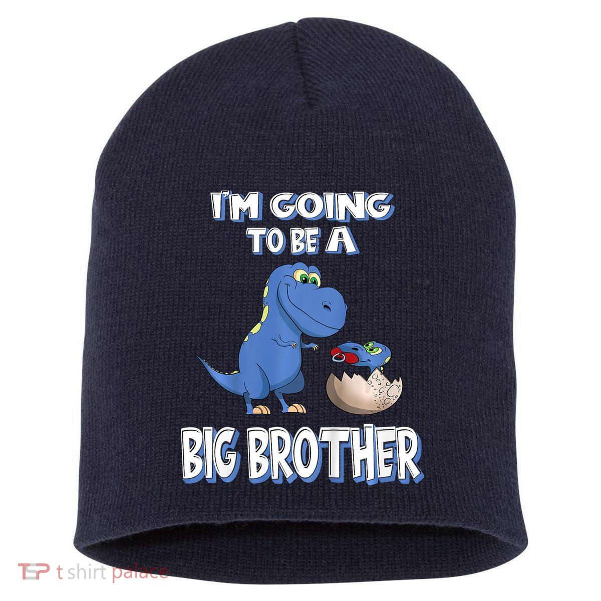 I'm Going To Be A Big Brother Dinosaur Short Acrylic Beanie