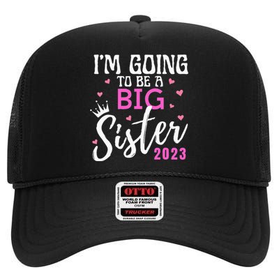 Im Going To Be A Big Sister Pregnancy Announcement Promoted High Crown Mesh Back Trucker Hat