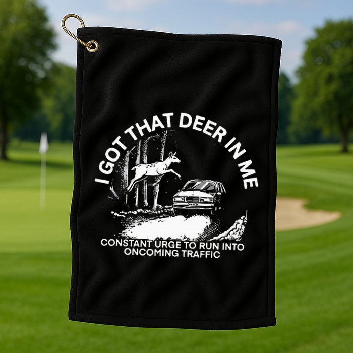 I Got That Deer In Me Funny Run Into Oncoming Traffic Golf Towel