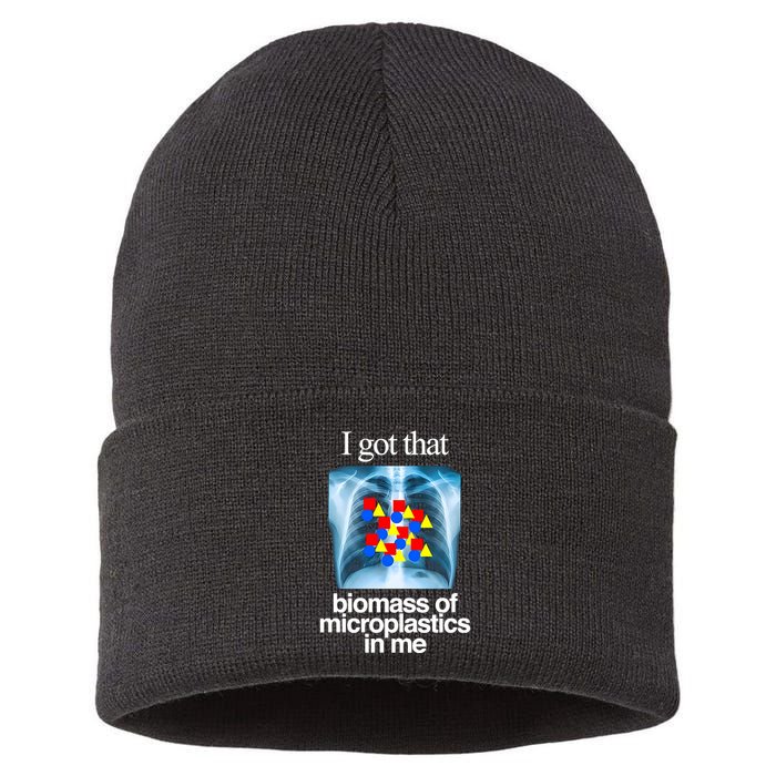 I Got That Biomass Of Microplastics In Me Sustainable Knit Beanie