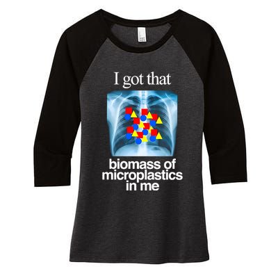 I Got That Biomass Of Microplastics In Me Women's Tri-Blend 3/4-Sleeve Raglan Shirt