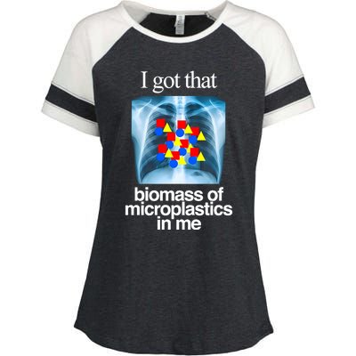 I Got That Biomass Of Microplastics In Me Enza Ladies Jersey Colorblock Tee