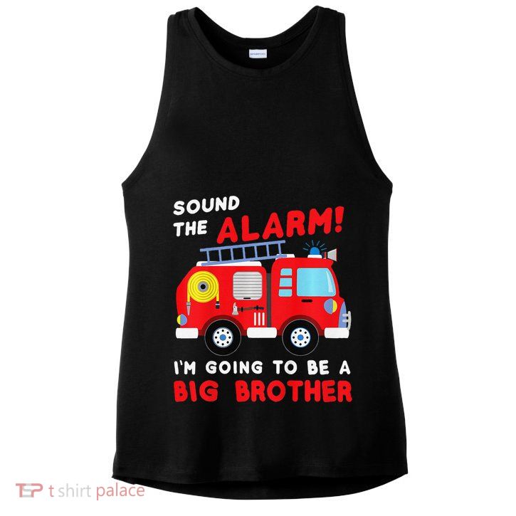 Im Going To Be A Big Brother Firetruck Baby Reveal Ladies PosiCharge Tri-Blend Wicking Tank