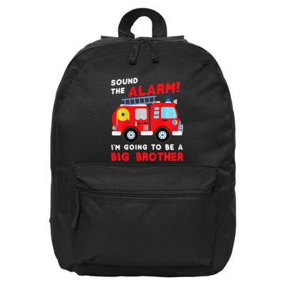 Im Going To Be A Big Brother Firetruck Baby Reveal 16 in Basic Backpack