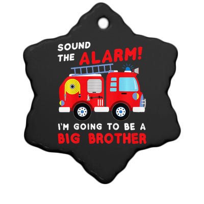 Im Going To Be A Big Brother Firetruck Baby Reveal Ceramic Star Ornament