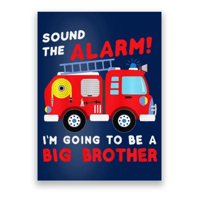 Im Going To Be A Big Brother Firetruck Baby Reveal Poster