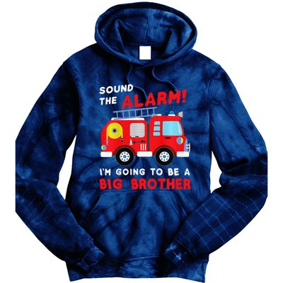 Im Going To Be A Big Brother Firetruck Baby Reveal Tie Dye Hoodie