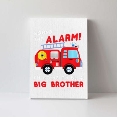 Im Going To Be A Big Brother Firetruck Baby Reveal Canvas