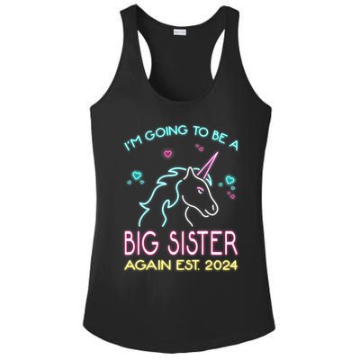 Im Going To Be A Big Sister Again Est 2024 Unicorn Ladies PosiCharge Competitor Racerback Tank