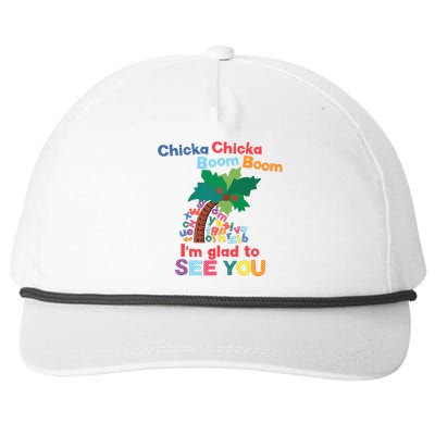 Im Glad To See You Tree Teacher Chi!cka Chi!cka Boom Boom Snapback Five-Panel Rope Hat