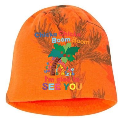 Im Glad To See You Tree Teacher Chi!cka Chi!cka Boom Boom Kati - Camo Knit Beanie