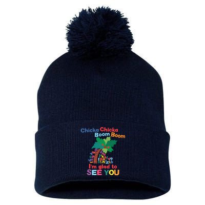 Im Glad To See You Tree Teacher Chi!cka Chi!cka Boom Boom Pom Pom 12in Knit Beanie