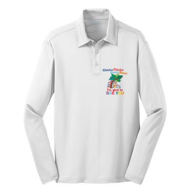 Im Glad To See You Tree Teacher Chi!cka Chi!cka Boom Boom Silk Touch Performance Long Sleeve Polo