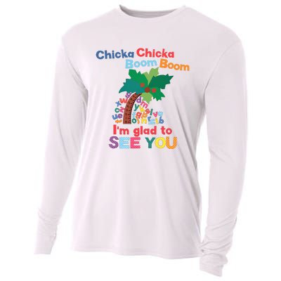 Im Glad To See You Tree Teacher Chi!cka Chi!cka Boom Boom Cooling Performance Long Sleeve Crew