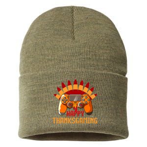 I'm Gamer Turkey Thanksgiving Autumn Dabbing Turkey Gaming Sustainable Knit Beanie