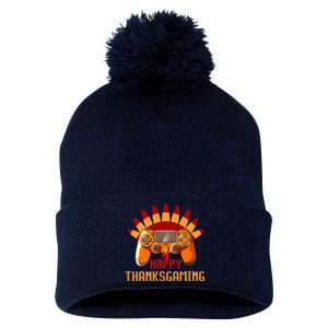 I'm Gamer Turkey Thanksgiving Autumn Dabbing Turkey Gaming Pom Pom 12in Knit Beanie