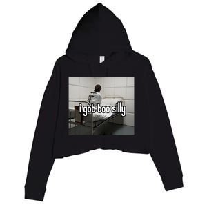 I Got Too Silly Crop Fleece Hoodie