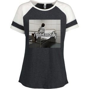 I Got Too Silly Enza Ladies Jersey Colorblock Tee