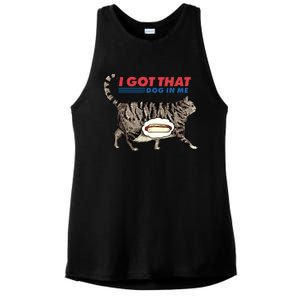 I Got That Dog In Me Funny Cat Lover Gift Hot Dog Ladies PosiCharge Tri-Blend Wicking Tank