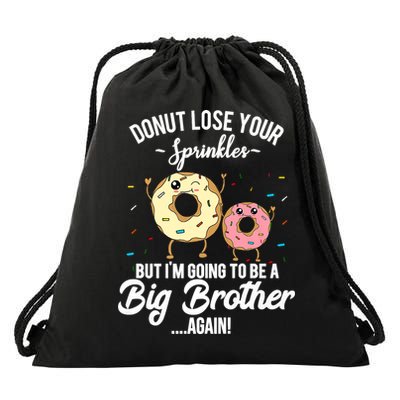 Im Going To Be A Big Brother Again Pregnancy Announcement Premium Drawstring Bag