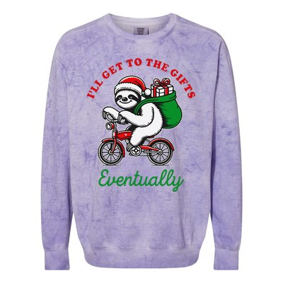 ILl Get To The Gifts Eventually Funny Christmas Animals Colorblast Crewneck Sweatshirt