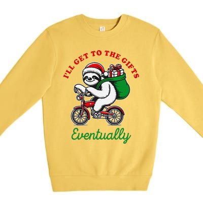 ILl Get To The Gifts Eventually Funny Christmas Animals Premium Crewneck Sweatshirt