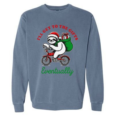 ILl Get To The Gifts Eventually Funny Christmas Animals Garment-Dyed Sweatshirt