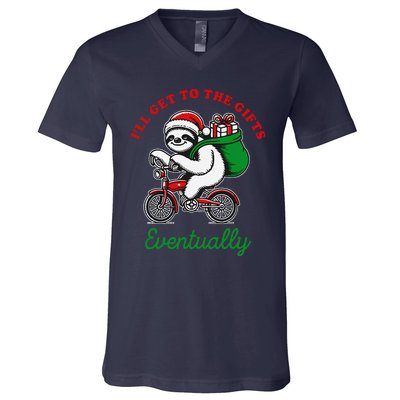 ILl Get To The Gifts Eventually Funny Christmas Animals V-Neck T-Shirt