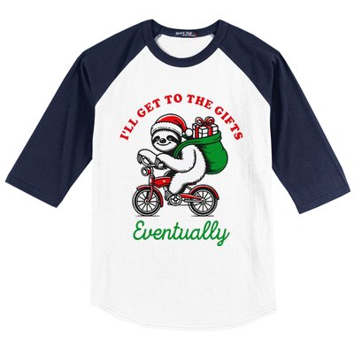 ILl Get To The Gifts Eventually Funny Christmas Animals Baseball Sleeve Shirt