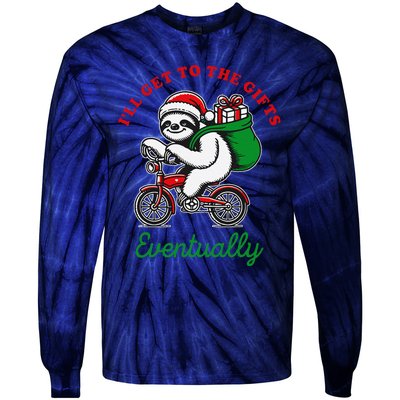 ILl Get To The Gifts Eventually Funny Christmas Animals Tie-Dye Long Sleeve Shirt