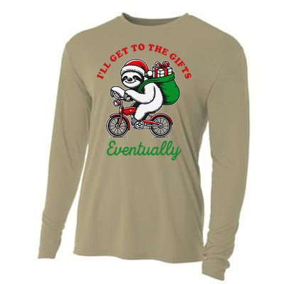 ILl Get To The Gifts Eventually Funny Christmas Animals Cooling Performance Long Sleeve Crew