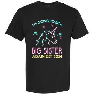 I'm Going To Be A Big Sister Again Est 2024 Unicorn Garment-Dyed Heavyweight T-Shirt