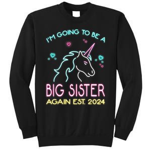 I'm Going To Be A Big Sister Again Est 2024 Unicorn Sweatshirt