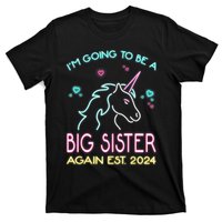 I'm Going To Be A Big Sister Again Est 2024 Unicorn T-Shirt