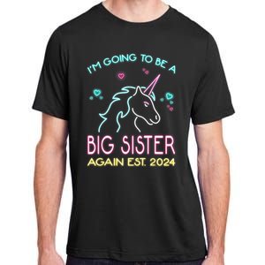 I'm Going To Be A Big Sister Again Est 2024 Unicorn Adult ChromaSoft Performance T-Shirt