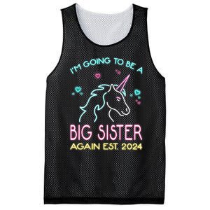 I'm Going To Be A Big Sister Again Est 2024 Unicorn Mesh Reversible Basketball Jersey Tank