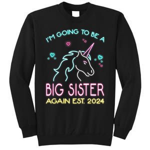 I'm Going To Be A Big Sister Again Est 2024 Unicorn Tall Sweatshirt