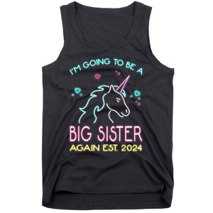 I'm Going To Be A Big Sister Again Est 2024 Unicorn Tank Top