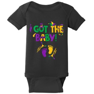 I Got The Baby Pregnancy Announcement Funny Mardi Gra Baby Bodysuit