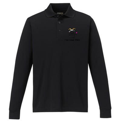 I've Goat This Funny Goat Performance Long Sleeve Polo