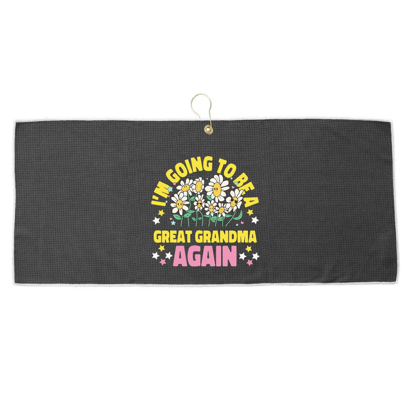 IM Going To Be A Great Grandma Again Large Microfiber Waffle Golf Towel