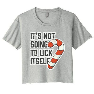 ItS Going To Lick Itself Christmas Women's Crop Top Tee