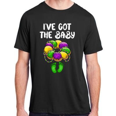 I Got The Baby Pregnancy Announcement Mardi Gras Family Adult ChromaSoft Performance T-Shirt