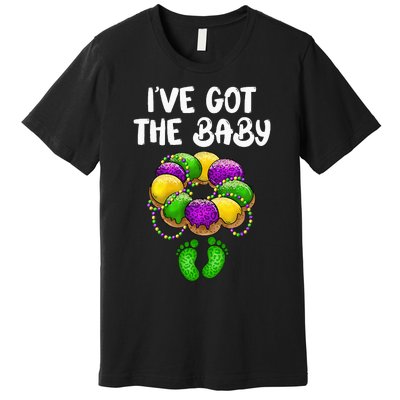 I Got The Baby Pregnancy Announcement Mardi Gras Family Premium T-Shirt